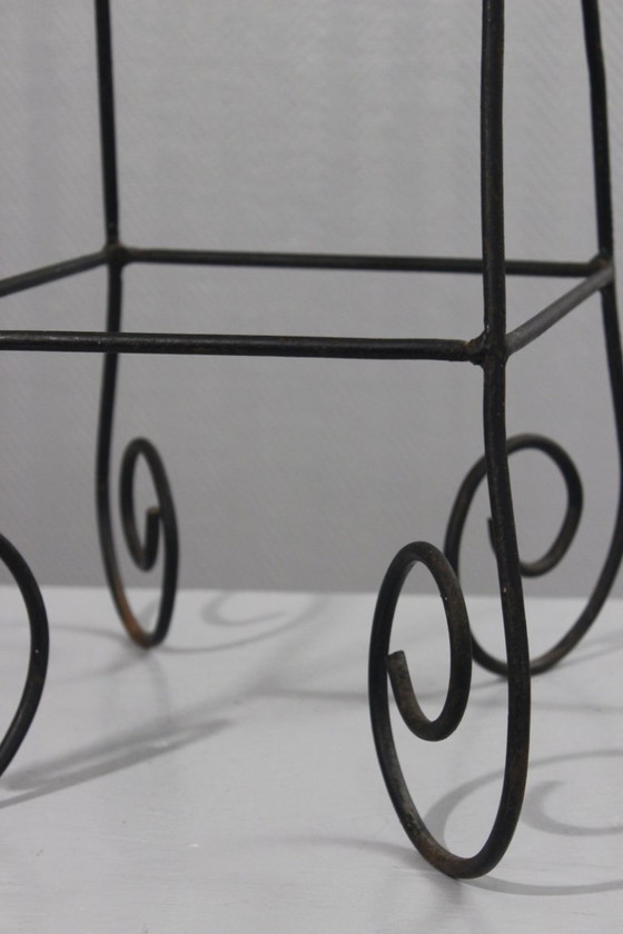 Image 1 of Vintage wrought iron and ceramic tile side table, 1950s design