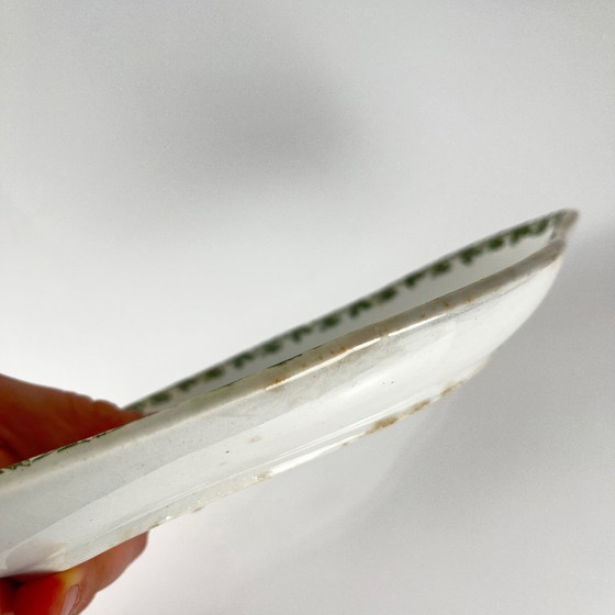 Image 1 of Rare "Denise" Ironstone Ravier by St Amand, green, early 20th century