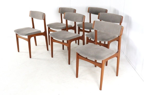 Image 1 of Set 6 Thorsø Stole- og Møbelfabrik stoelen vintage Deens