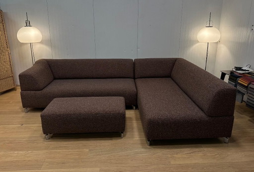 NOUVEAU Canapé d'angle Leolux Faya Lobi Ploegwol + pouf