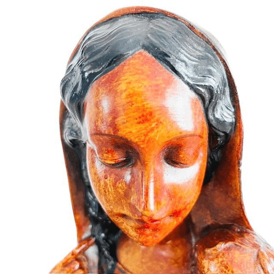 Image 1 of Vintage Italian Mary bust, deposited statue, 1960s