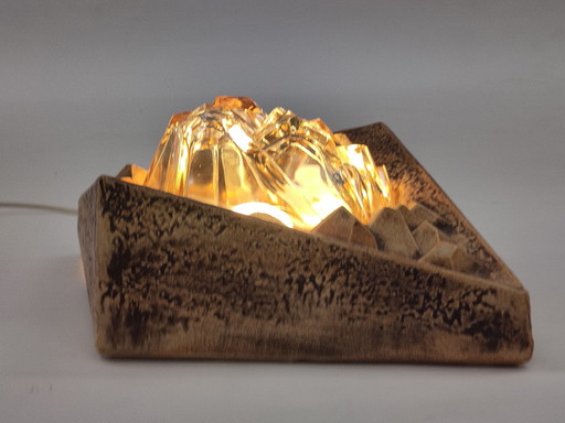 Lampe en céramique brutaliste des années 1970