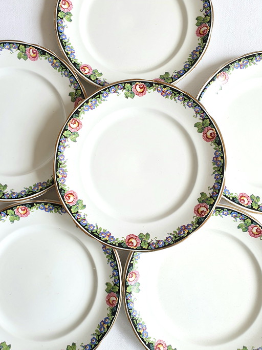 Platos de postre de Digoin de la década de 1950.