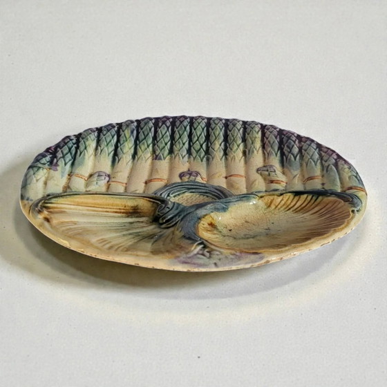 Large asparagus plate barbotine Onnaing / Wasmuel – Crockery, Porcelain (photo 3 of 6)