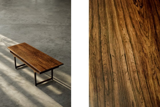 Image 1 of Mesa de centro danesa de palisandro, estilo moderno de mediados de siglo, con estante, década de 1960.