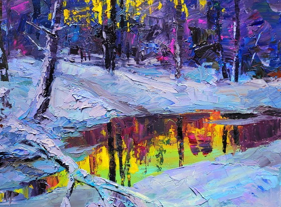 Image 1 of Forest Lake In The Winter Forest