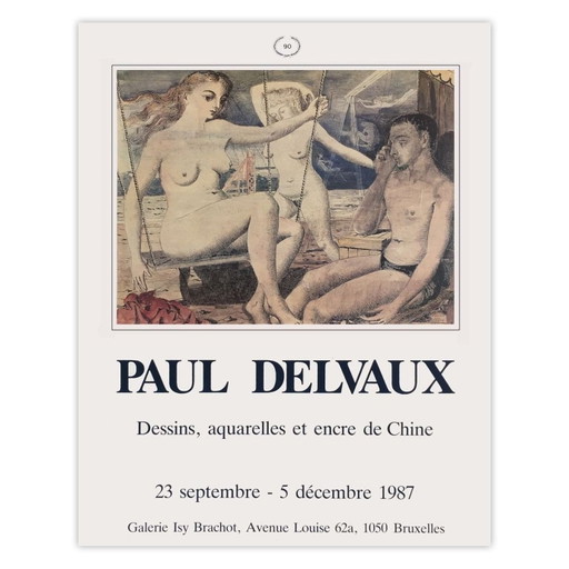 Paul DELVAUX Expo 87 - Affiche Galerie Isy Brachot 1987