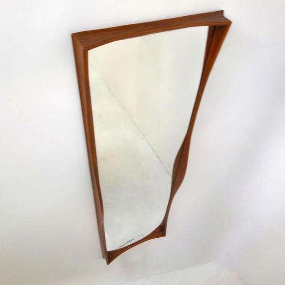 Image 1 of Vintage Deens design spiegel jaren 60 teak hout mid century
