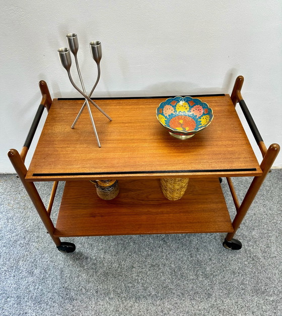 Carrello bar in teak design danese Mid-Century, Carrelli bar, Legno, Marrone (foto 6 di 11)