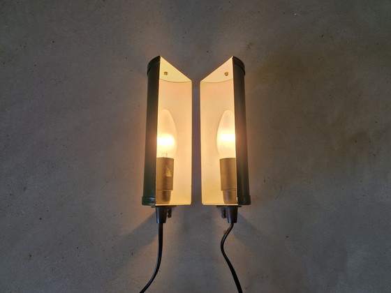 Image 1 of Set aus zwei postmodernen grünen Nachttischlampen