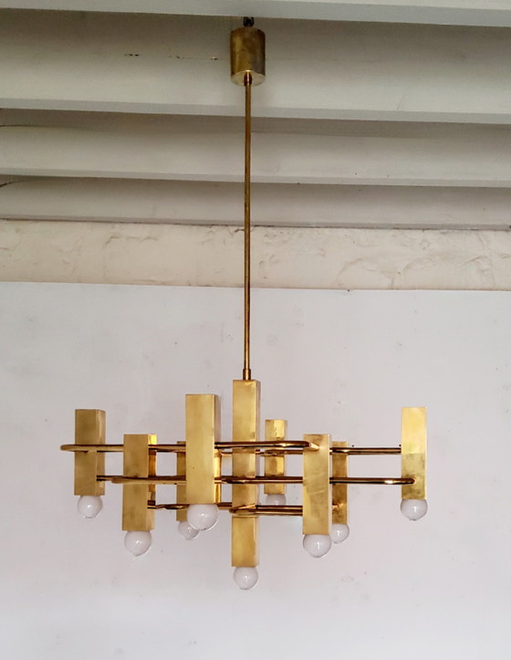 Image 1 of Gaetano Sciolari chandelier, Boulanger from the 70s
