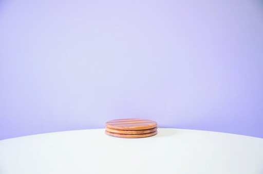 Set x3 vintage houten onderzetters