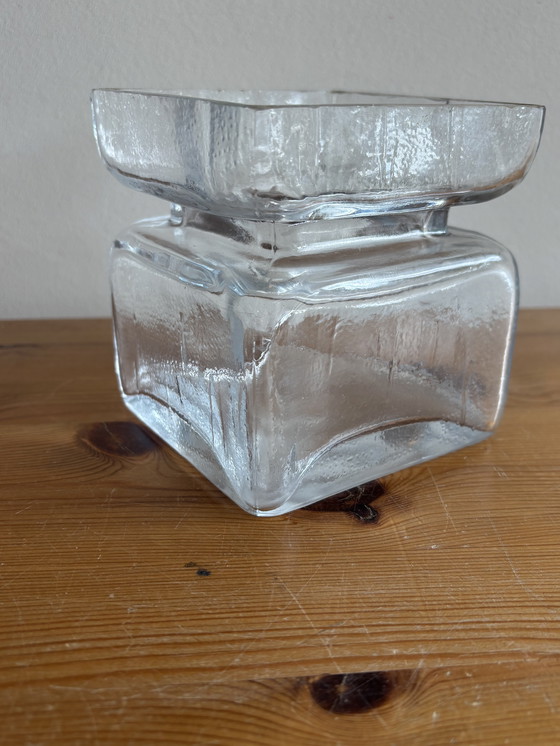 Image 1 of Vintage Finse glazen vaas Riihimäen Lasi