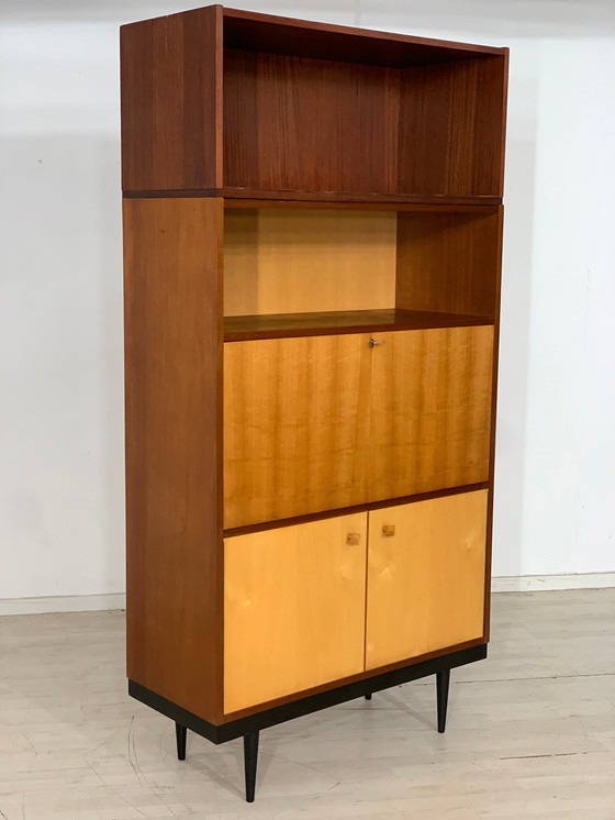 Image 1 of Mid century highboard cabinet secretary vintage