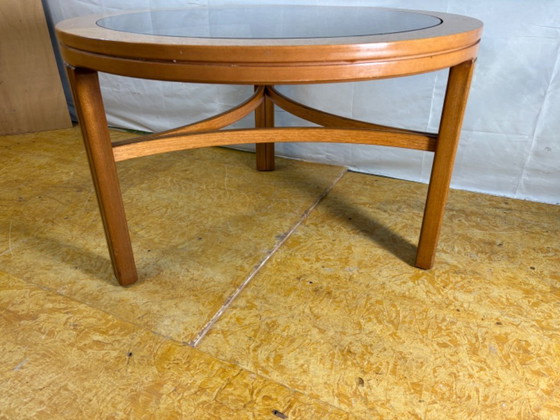 Image 1 of Mid-Century Retro Vintage Teak Round Coffee Table by Nathan Furniture (1960–1970)  A beautifully designed mid-century round coff