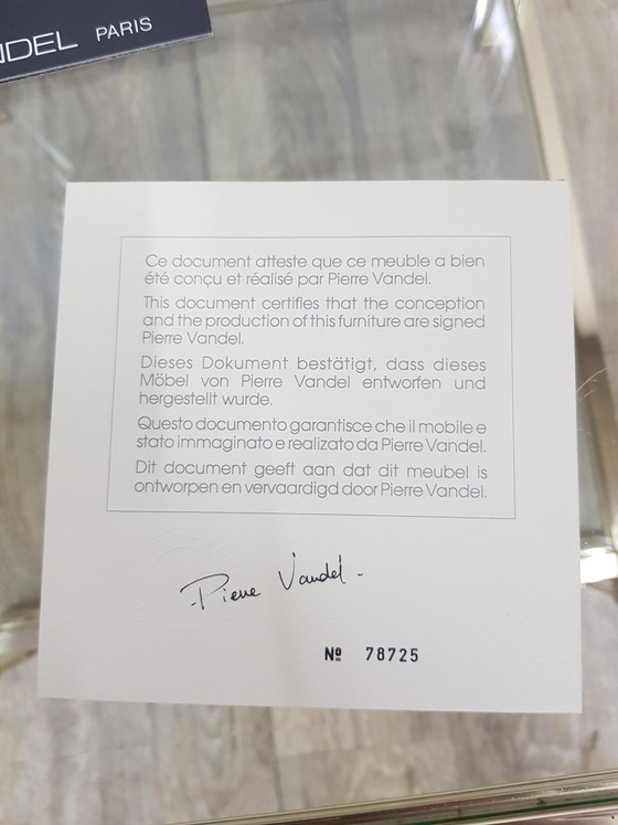 Hollywood Regency Tafels in glas van P. Vandel, Parijs, jaren 70, set van 2 – Pierre Vandel, Metal (photo 9 of 16)