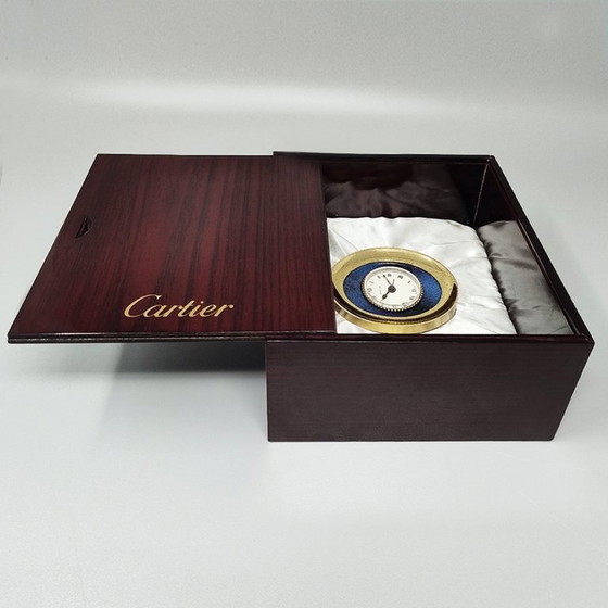 Image 1 of 1960s Gorgeous Cartier Desk Travel Alarm Clock Pendulette. Made in Swiss