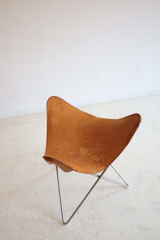 Sgabello/pouf Quero Pampa Mariposa – Sgabelli, Leather, Metal (photo 3 of 5)