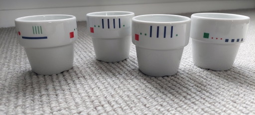 4 Mosa Maastricht Memphis-style mugs, 1980s