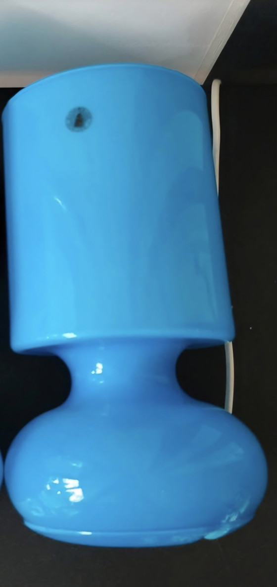 Lampe de table vintage Ikea Lykta turquoise des années 1990. – Glass (photo 4 of 6)