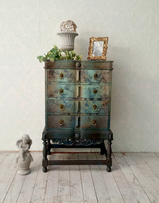 Holz Antik Schrank Kommode Shabby Upcycled
