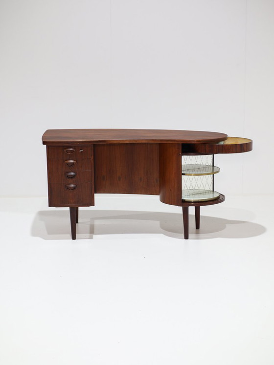 Kai Kristiansen Schreibtisch mit Bar Modell 54 Kidney Palisander – Wood (photo 2 of 19)