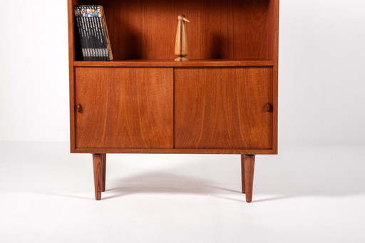 Dänisches Teak-Bücherregal mit Schiebetüren aus der Mitte des 20. Jahrhunderts – Sejling Skabe, 1960er Jahre