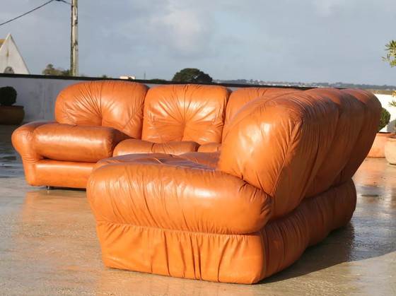 Image 1 of Fauve" Leather Modular Sofa
