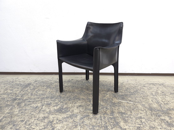 Image 1 of Cassina Cab 413 Set Designer Fauteuil Lederen Stoel Zwart