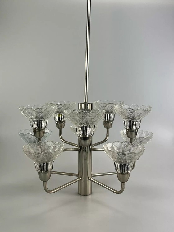 Image 1 of 60s 70s lamp plafondlamp kroonluchter kroonluchter glas space age