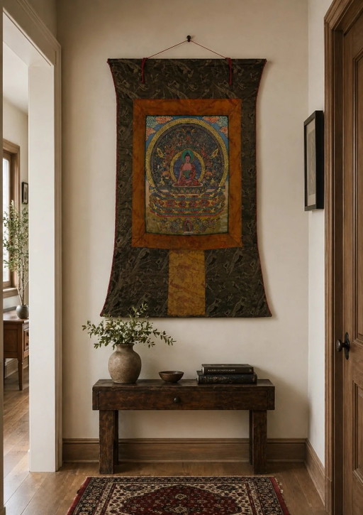 Thangka vintage de Shakyamuni Buddha – Años 70