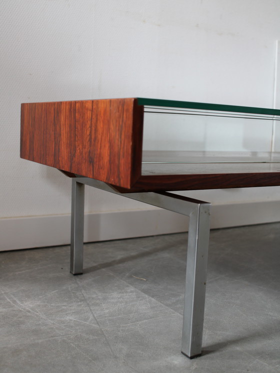 Image 1 of Vintage coffee table in rosewood and with glass by Topform