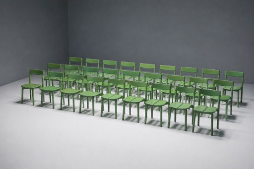 Chaises de salle à manger vertes de Pierre Gautier Delaye, France, 1965 – eetkamerstoelen, Wood