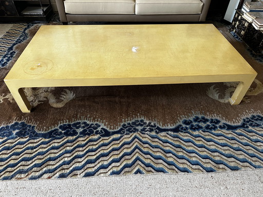 Tavolino da caffè in stile Ming con finitura laccata craquelé - Loo Paris (circa 1970)