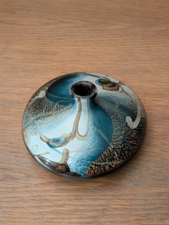 Image 1 of Vaso in vetro soffiato multistrato con inclusioni d'oro, laboratorio di Biot, firmato JM OPERTO