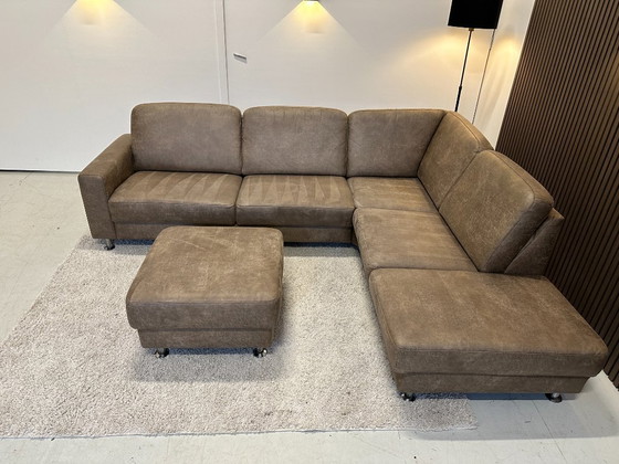 Image 1 of Taupe hoekbank eco leder 270x220cm