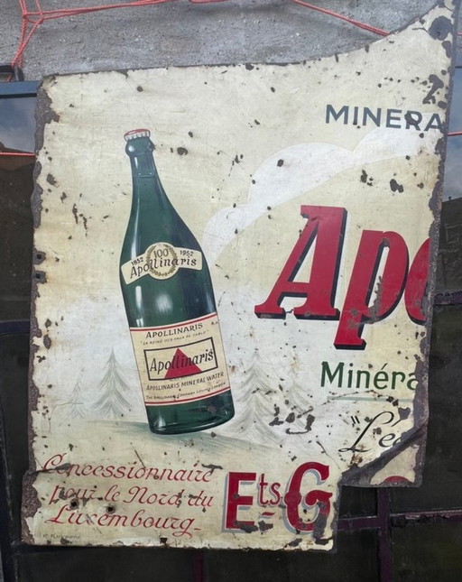 Vintage Apollinaris Advertising Sign 1950s - Metal