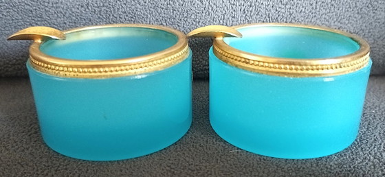 Image 1 of Paire de cendriers V.N.C. « Opaline de Venise » – Murano, Italie, années 1970