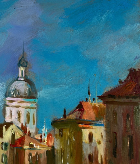 Image 1 of Original Oil Painting City River Landscape Dream of Venice