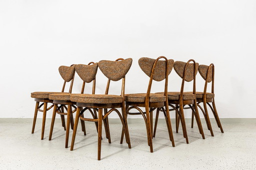 Set of 6 Dining Chairs No 124 by H&J Kurmanowicz, Poland, 1950s