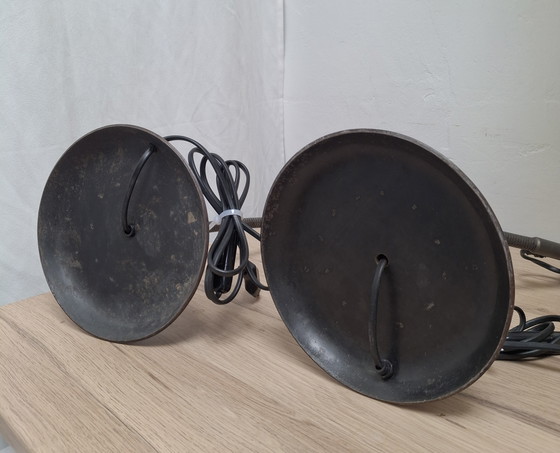 Image 1 of 2 French vintage industrial table lamps. No. 468 and 786.