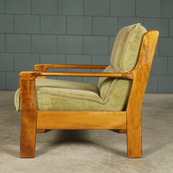 Image 1 of Vintage Deense zithoek/zitgroep – notenhout – jaren 60/70