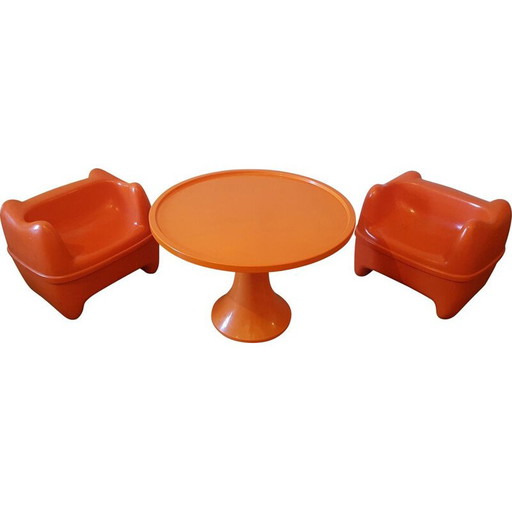Salotto vintage per bambini con 2 poltrone Zorro per Meurop