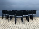 8x Cassina Cab chair Mario Bellini Black Harness Leather
