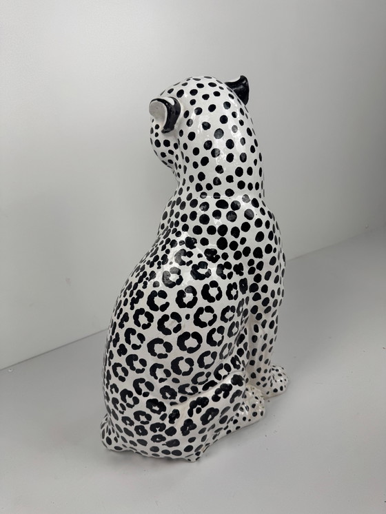 Image 1 of Leopardenfigur aus italienischem Porzellan - Fierce & Fabulous
