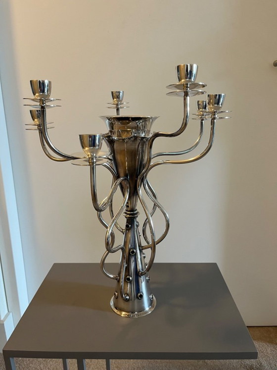 Image 1 of Zilveren kandelaar van Driade, model Borek Sipek