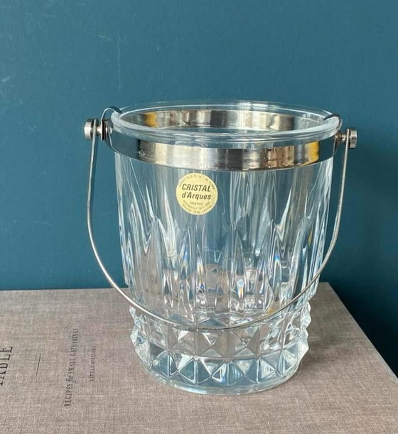 Image 1 of Cristal d’Arques Paris vintage kristal met rvs ijsemmer