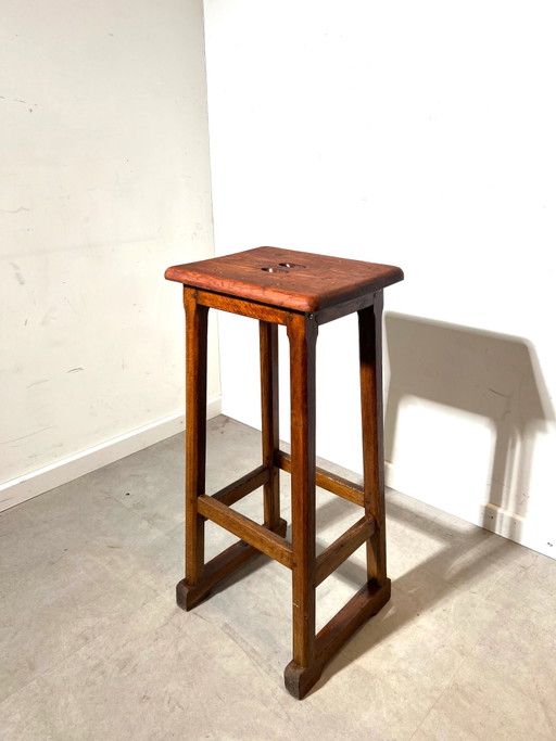 Taburete de bar de madera vintage – Madera maciza rústica – barkrukken