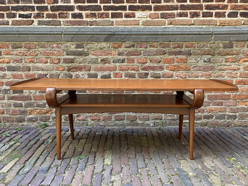 Vintage Couchtisch mit umkehrbarer Platte Holzdesign