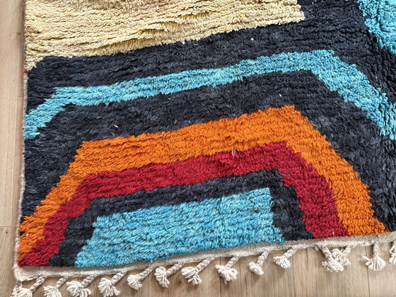 Image 1 of Tappeto postmoderno dal design astratto degli anni '80 – 332 × 205 cm – Marocco